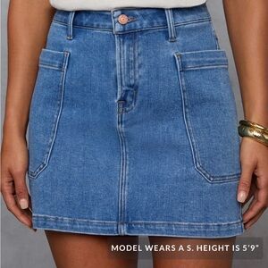 Vici Belinda Pocketed Denim Mini Skirt